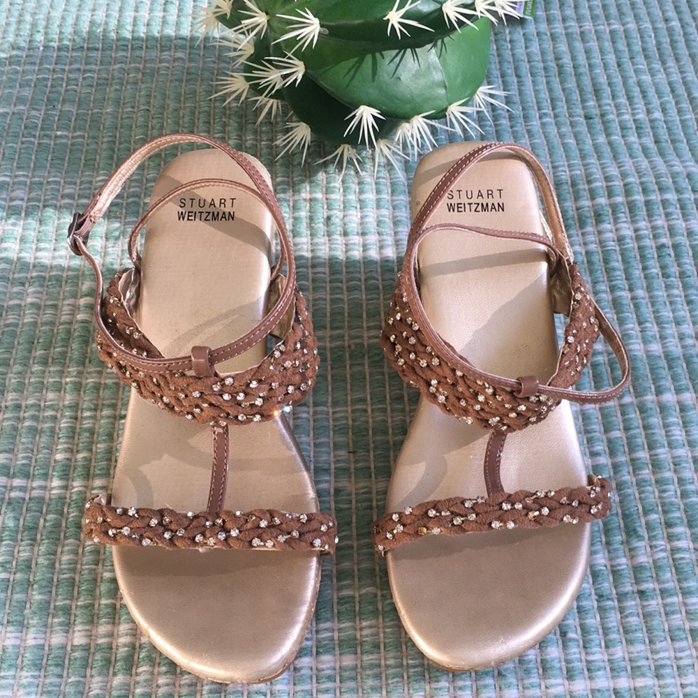 Stuart Weiztman Kids Palm Tan Espadrilles